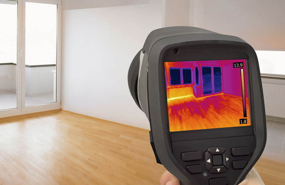 Thermal image used to assess cold surfaces and condensation risk